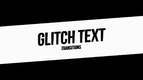 Glitch Text Transitions After Effects Presets
