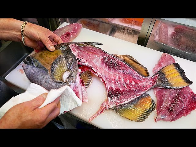 Japanese Street Food - GIANT FISH HEAD Cooked Two Ways Okinawa Seafood Japan | Travel Thirsty