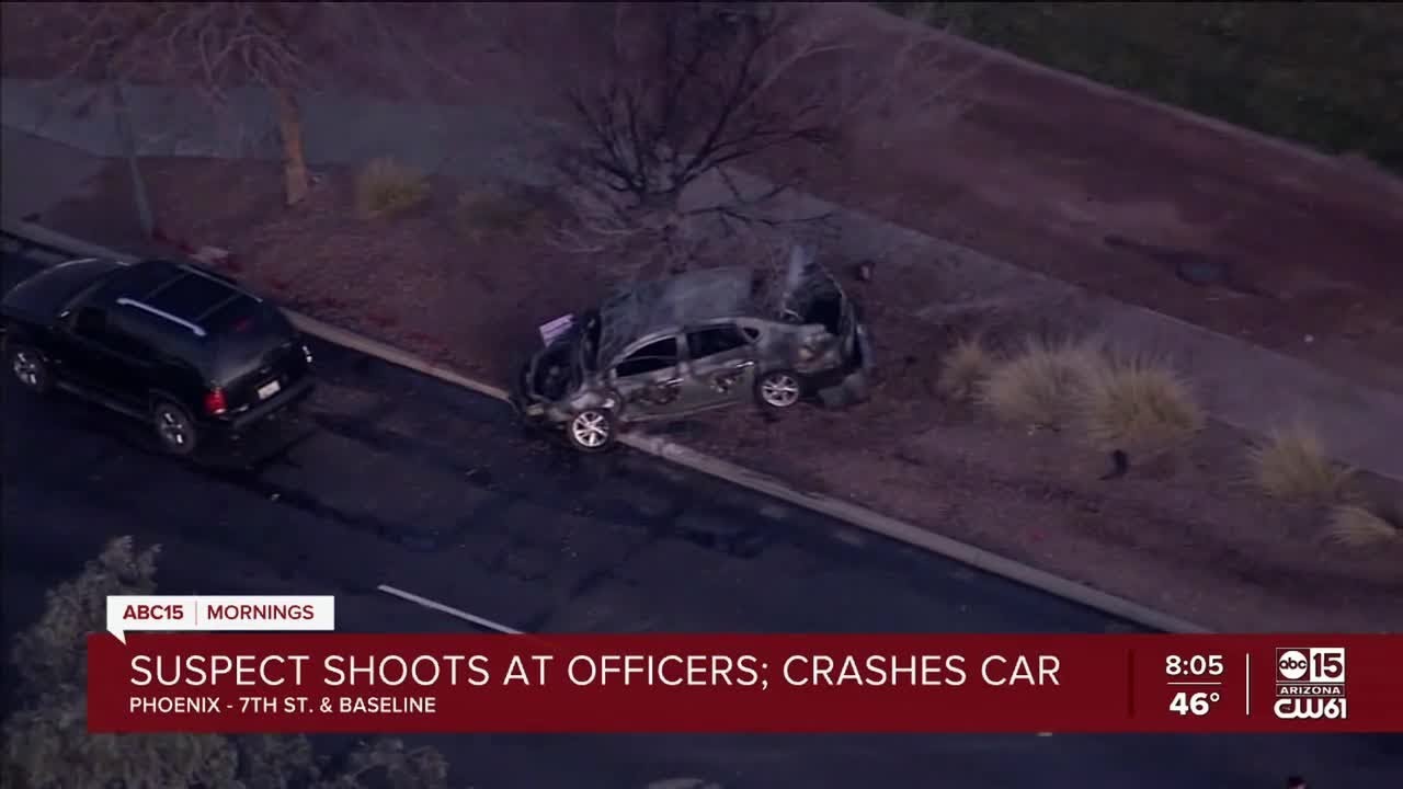 Police investigating crash, shooting near 7th Street and Baseline - YouTube