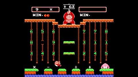 Donkey Kong Jr. Math (NES) (Game A) Speedrun in 1:32 (World Record)