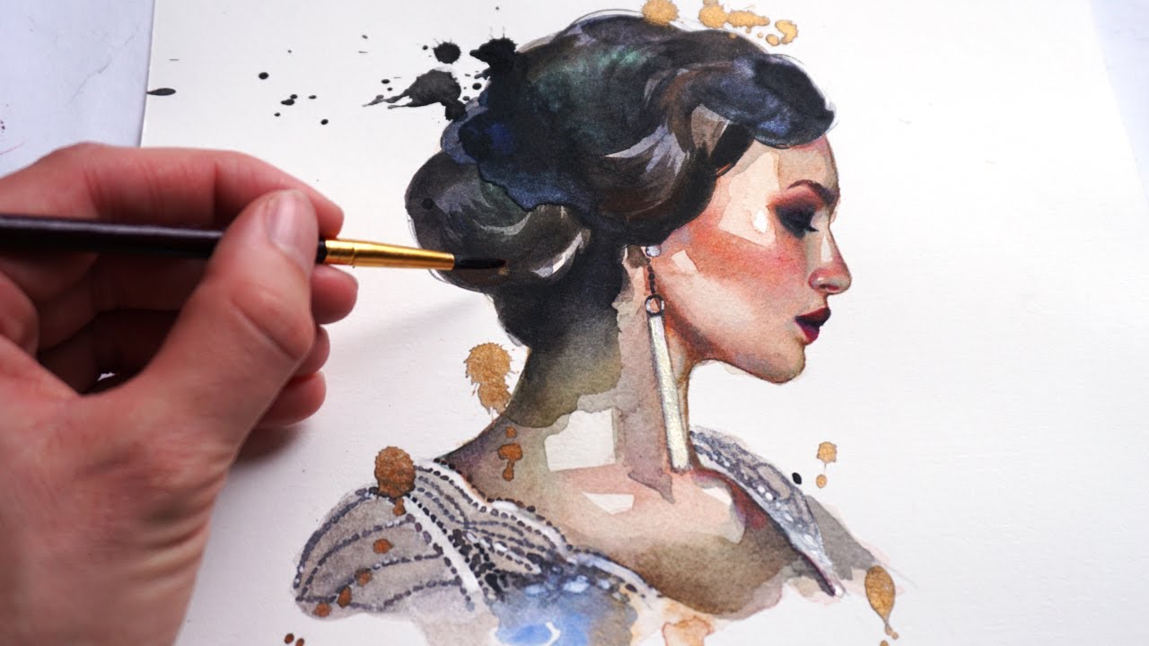 BEGINNER WATERCOLOR TUTORIAL: How To Paint A Portrait With ...