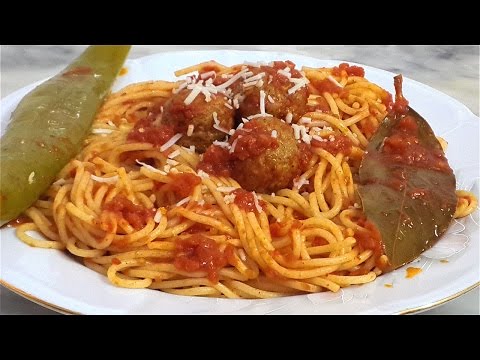 Spaghetti aux boulettes de viande- مقرونة بالكعابر - YouTube
