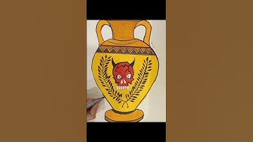 Ancient Egyptian style vase painting part 2 #vase #painting #watercolors