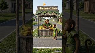 Monkeys sell and buy bananas but do not eat them 🤑 #money #ai #monkey #banana