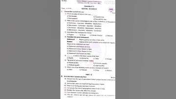 9th Social Science First Mid Term Question paper 2024 | Important | 9th Social 1st Mid-Term 2024