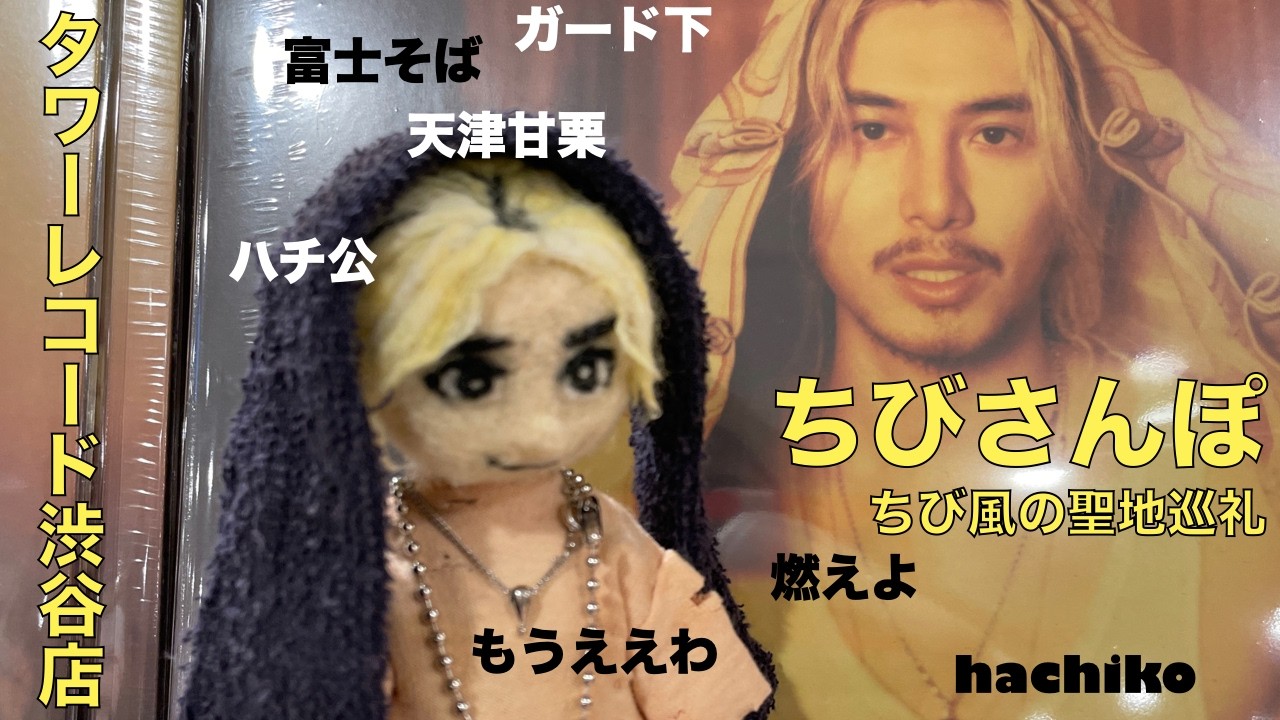 ちびさんぽ２「渋谷」#もうええわ ＃燃えよ＃hachiko#タワーレコード渋谷店＃天津甘栗＃ハチ公