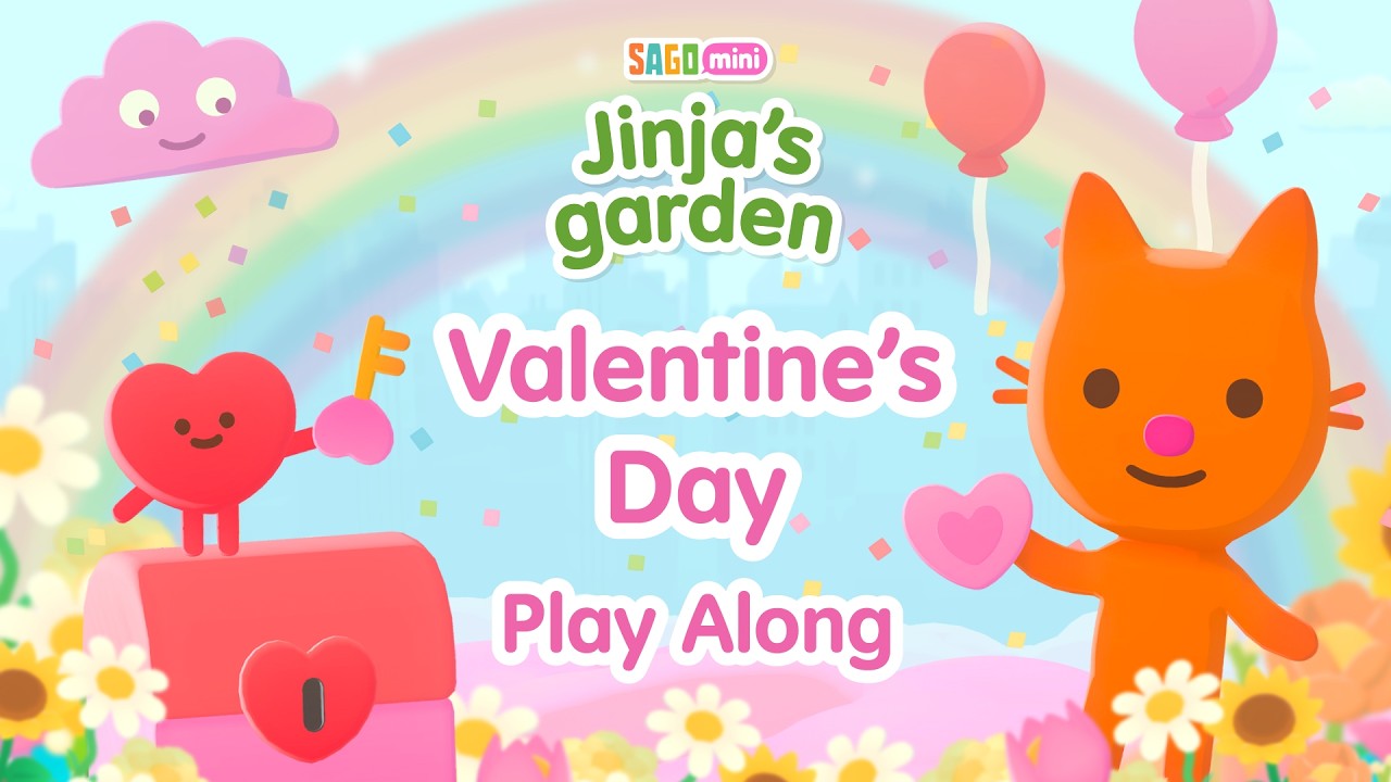 Valentine's Day in Jinja's Garden | Play Along for Kids