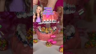 CANDY YOU CANT EAT WITH BRACES BARBIE MOVIE EDITION ? ORTHODONTIST REACTS CANDY FOOD ASMR CRUNCHY