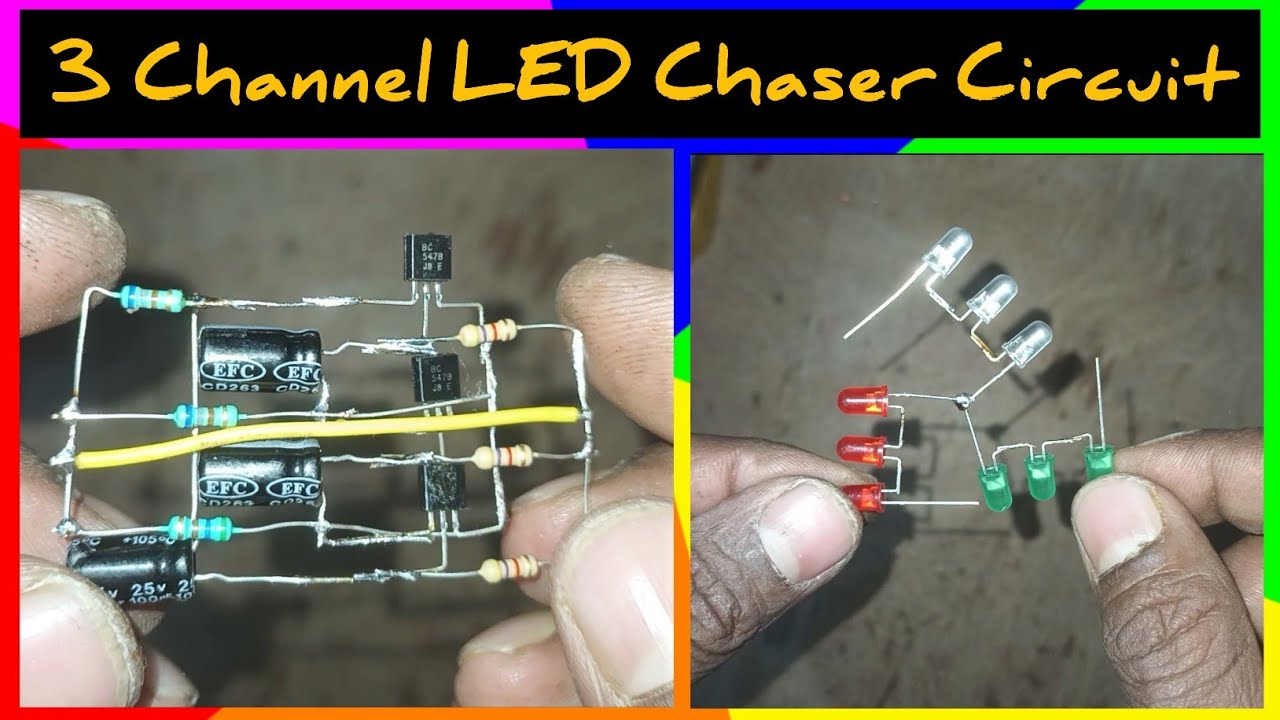 3 channel led chaser circuit | amazing led light  