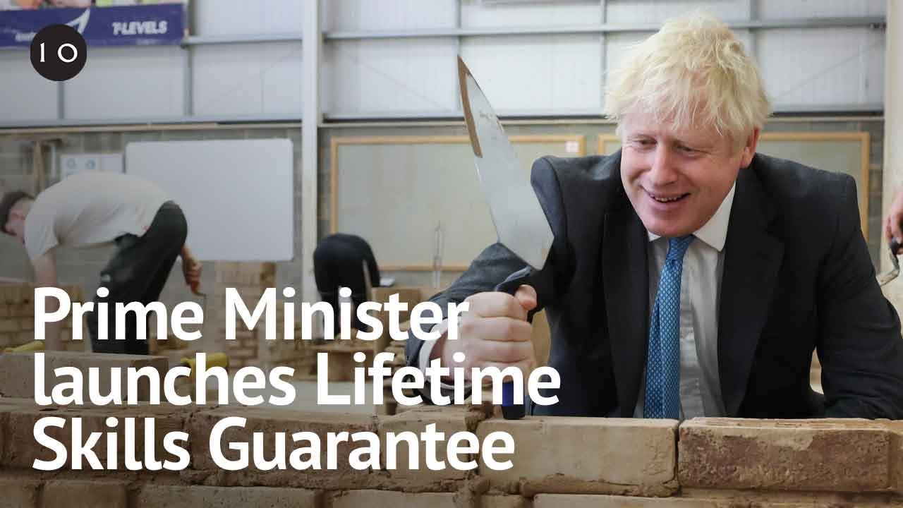 Prime Minister Boris Johnson visits Exeter College to launch Lifetime Skills Guarantee