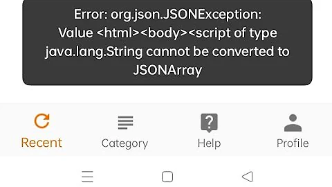 Fixed Error org json JSON Exception Value script of type java lang String cannot be converted JSONv