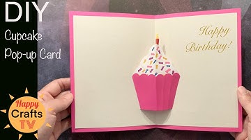 DYI Cupcake Popup Card l Easy DIY paper crafts #cupcake #popupcard #birthdaycard