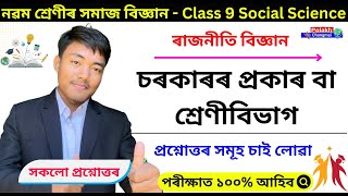 Class 9 social science political chapter 2 question answer in assamese | Part 3 question answer Seba