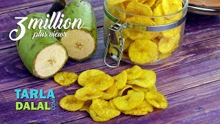 Yellow Banana Chips, Banana Wafers, Raw Banana Wafers by Tarla Dalal