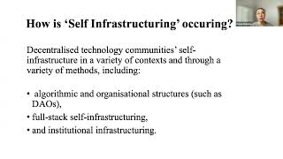 Resilience in Decentralized Technologies as 'Self Infrastructuring'