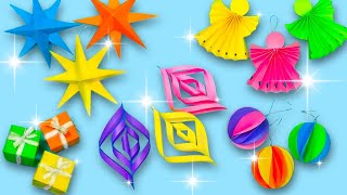 5 MANUALIDADES PARA NAVIDAD ~ Adornos Navideños de Papel en 5 Minutos