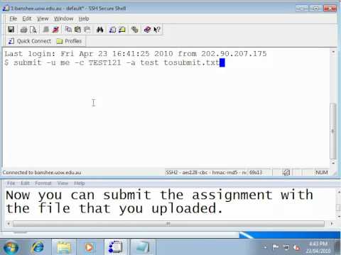 UOW - Submitting an SCSSE assignment on Windows