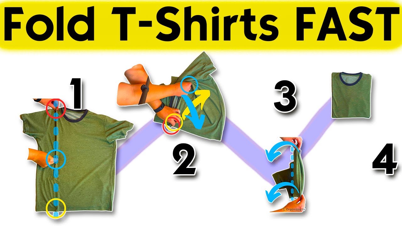 How to Fold T-Shirts FAST: Pinch fold explained step-by-step - YouTube