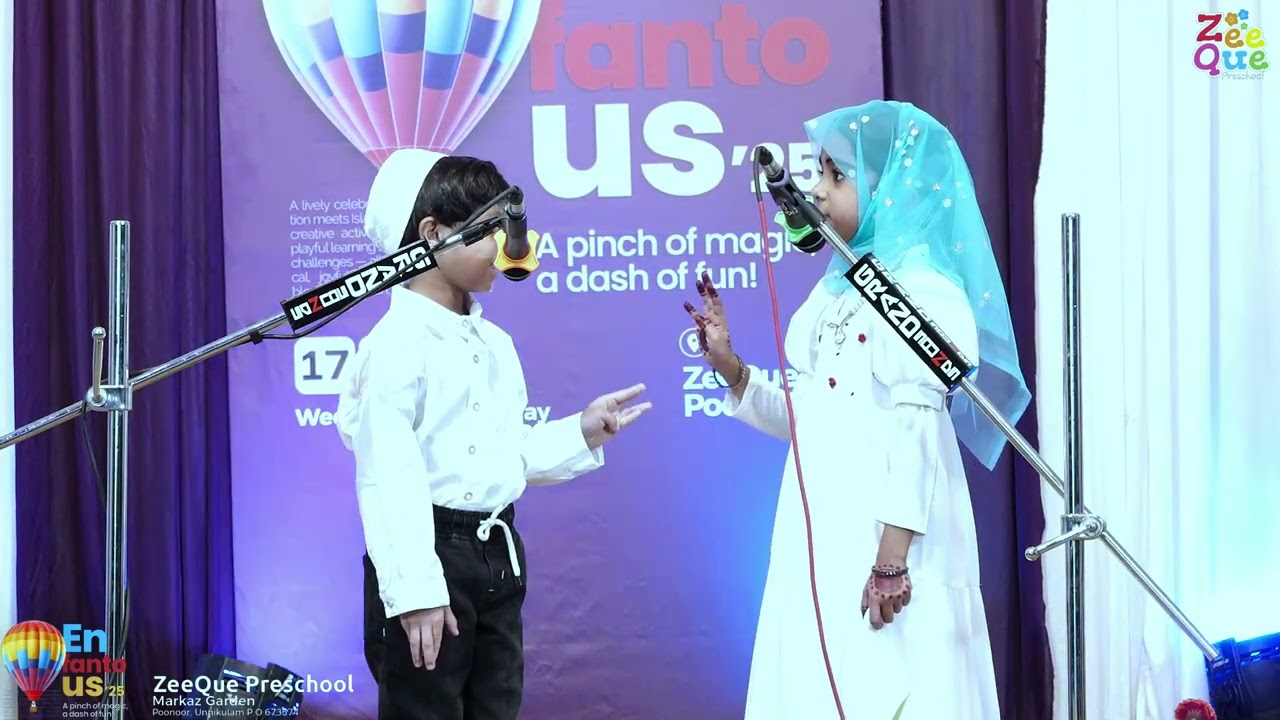 A Cute English Conversation between two kids - Enfantous'25, ZeeQue Preschool, Poonoor.