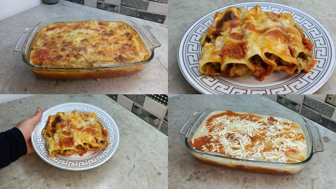 مقرونة تونسية محشية( كانلوني ) مع طريقة تحضير صوص  بيشمال بنة على بنة