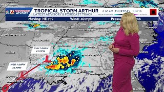 Tropical Storm Arthur forms Wednesday, June 17 update | Severe storm risk Thursday and tropical r...