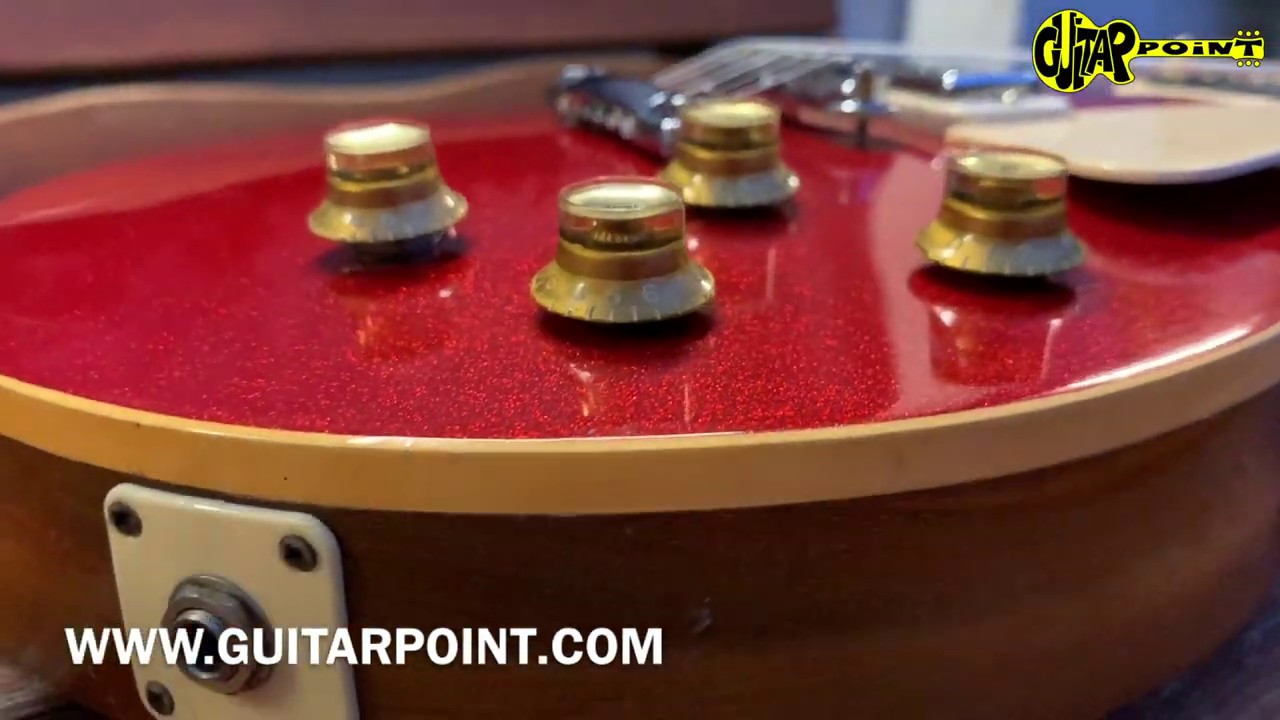 Awesome 1974 Gibson Les Paul Deluxe in Red Sparkle Finish | GuitarPoint Vintage Guitars
