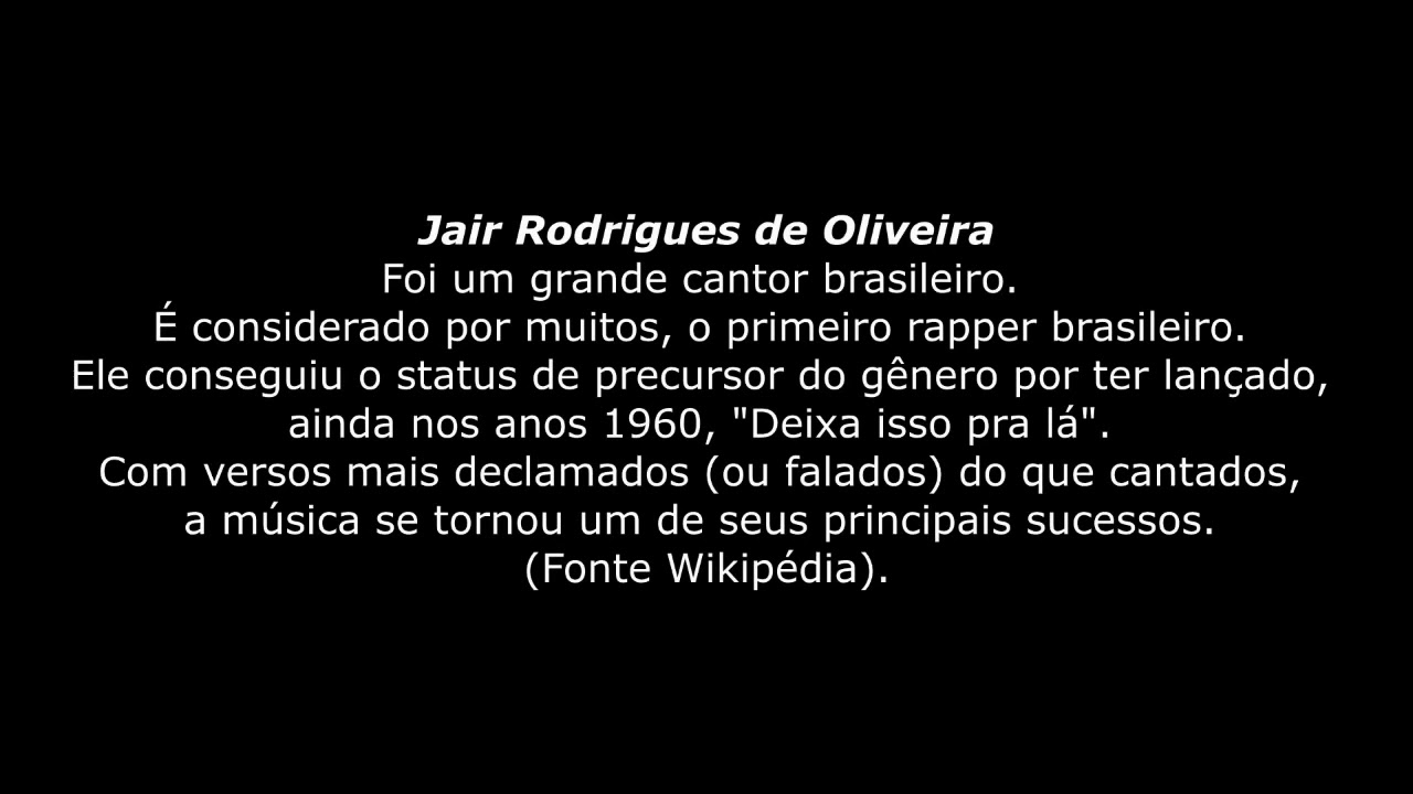 Deixa isso pra lá (Jair Rodrigues) colab YouTube Deixa isso pra lá (Jair Rodrigues) colab YouTube
