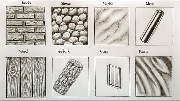 How to draw texture 2 (wood, tree bark, glass & fabric)