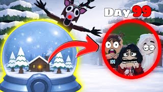 I SURVIVED inside a SNOWGLOBE in 99 NIGHT IN THE FOREST