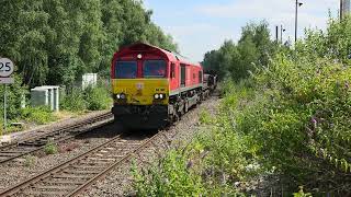 66100 Corby to Margam empty steels passing Coleshill parkway 