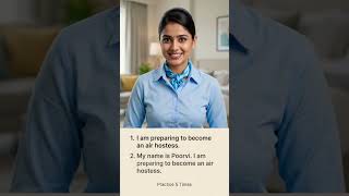 Poorvi Spoken English Part 2 | Self Introduction in English | Air Hostess English Practice