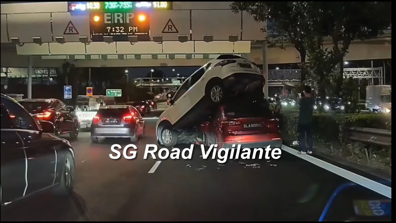 6jan2026  CTE  4 vehicles chain collision on lane 1 of the expressway before erp gantry