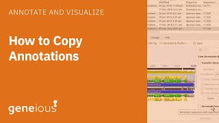 How to Copy Annotations Between Sequences in Geneious Prime