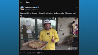 Pizza reviewer Dave Portnoy rates local Pizza King during Final Four visit