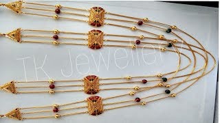 Latest Long Gold Necklace Designs 
