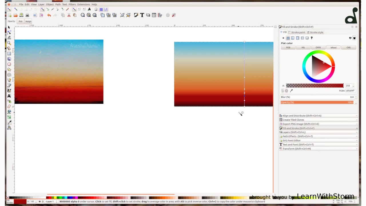 Amazing Sunset photo recreated with INKSCAPE