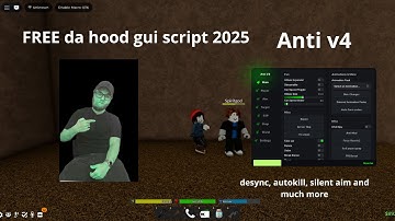 BEST "FREE" da hood script gui 2025, anti v4 + added features, autokill, desync, silent aim and etc