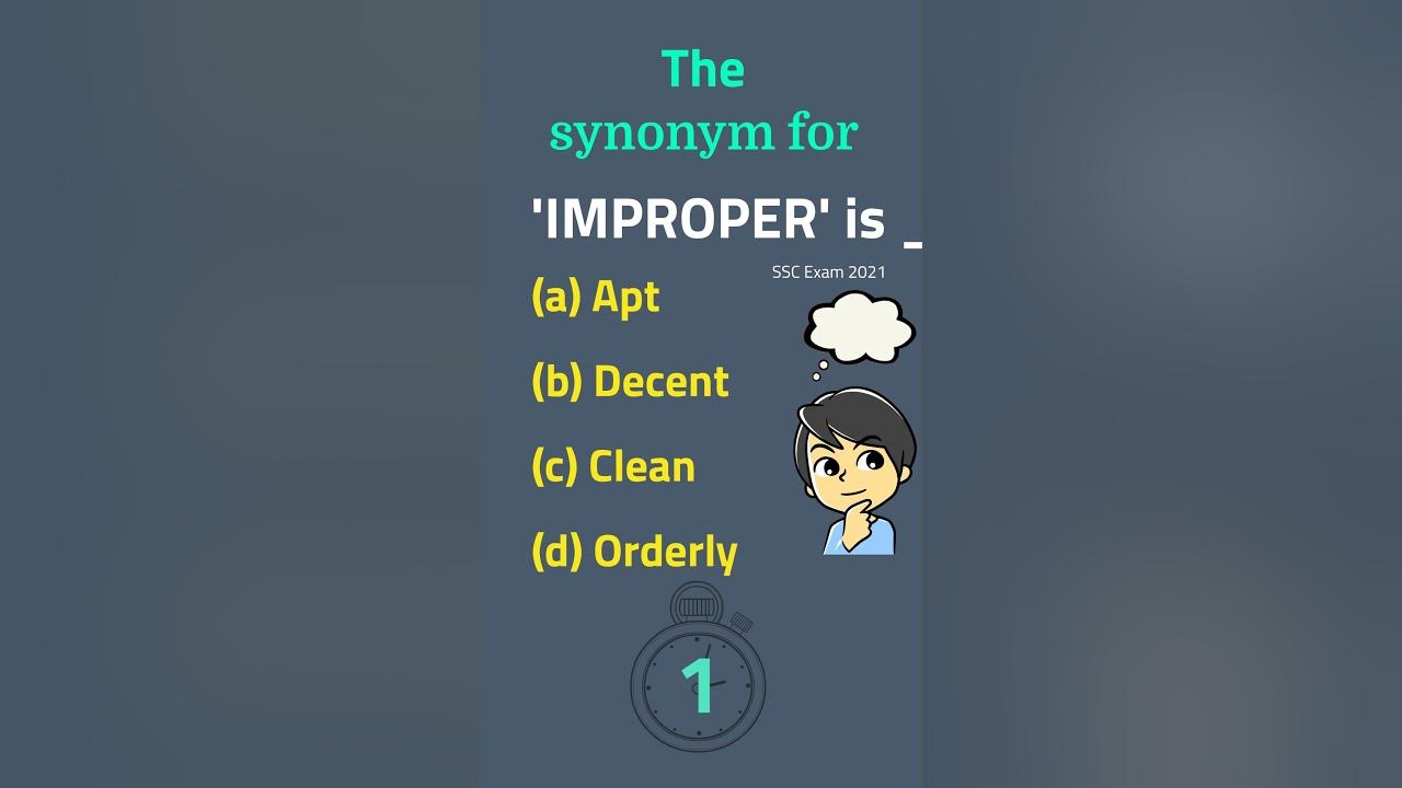 What is the synonym for improper learn english 2022 youtube
