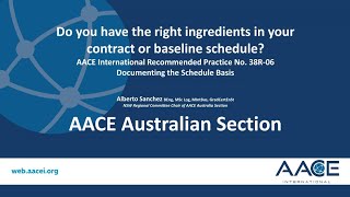 Documenting the Schedule Basis - AACE Recommended Practice 38R-06