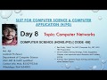 SLST for Computer Application , Syllabus Discussion: Lecture - 08 (Computer Networks)