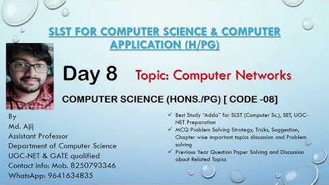 SLST for Computer Application , Syllabus Discussion: Lecture - 08 (Computer Networks)