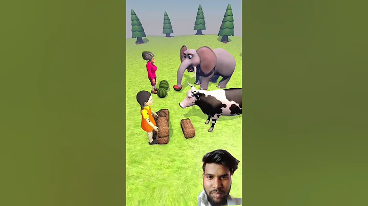 elephant and cow #animation #cartoon #cow thumbnail