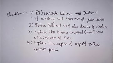 SOL business law B.Com semester 2nd assignment question 2 with solution
