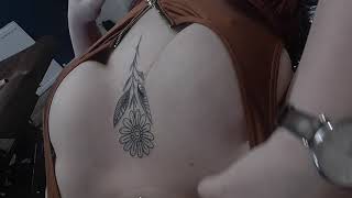 TATTOO TIMELAPSE | TRADITIONAL FLOWER STERNUM | @ashaustintattoo | PROJECT ZERO TV