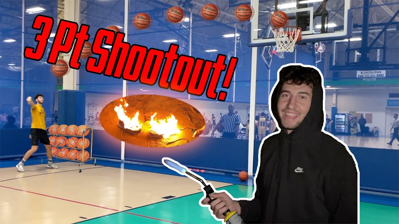 3 Point Shootout VS TRASH TALKER! Loser BURNS Their Shoes!!
