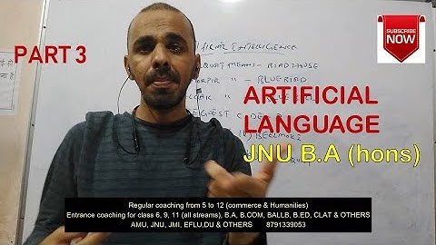 part 3 - artificial language for JNU B.A (HONS)