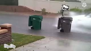 POV you see racing trash cans/animation.