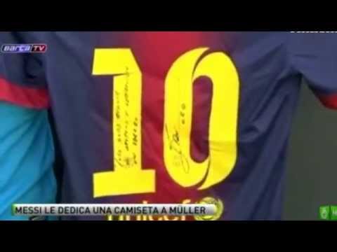 ميسي يهدي قميص برشلونة للألماني مولر تقديرا لتاريخه