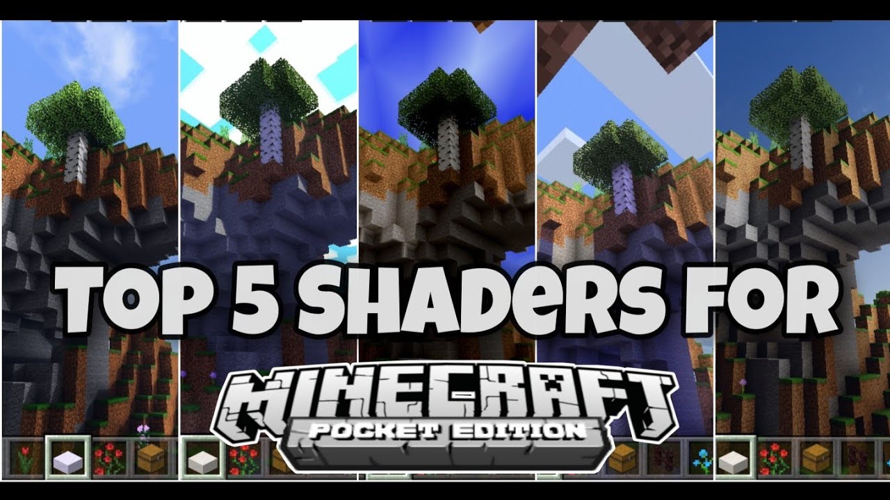 TOP 5 SHADERS FOR MINECRAFT PE 1.14 1.16. ( LINK IN THE DESCRIPTION)