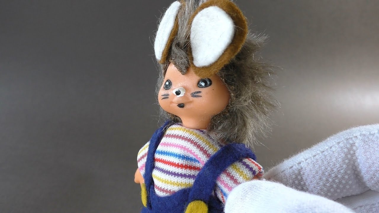 Vintage Rubber Toy Doll Little Mouse, 1960s-1970s, GDR - East Germany